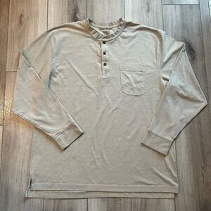 Red Head Men's Long Sleeve Shirt XL Henley Beige Casual Outdoor